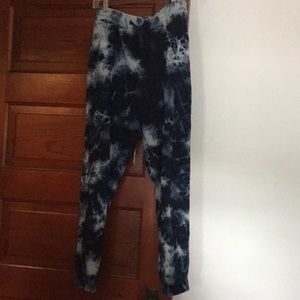Blue and white tie dye joggers